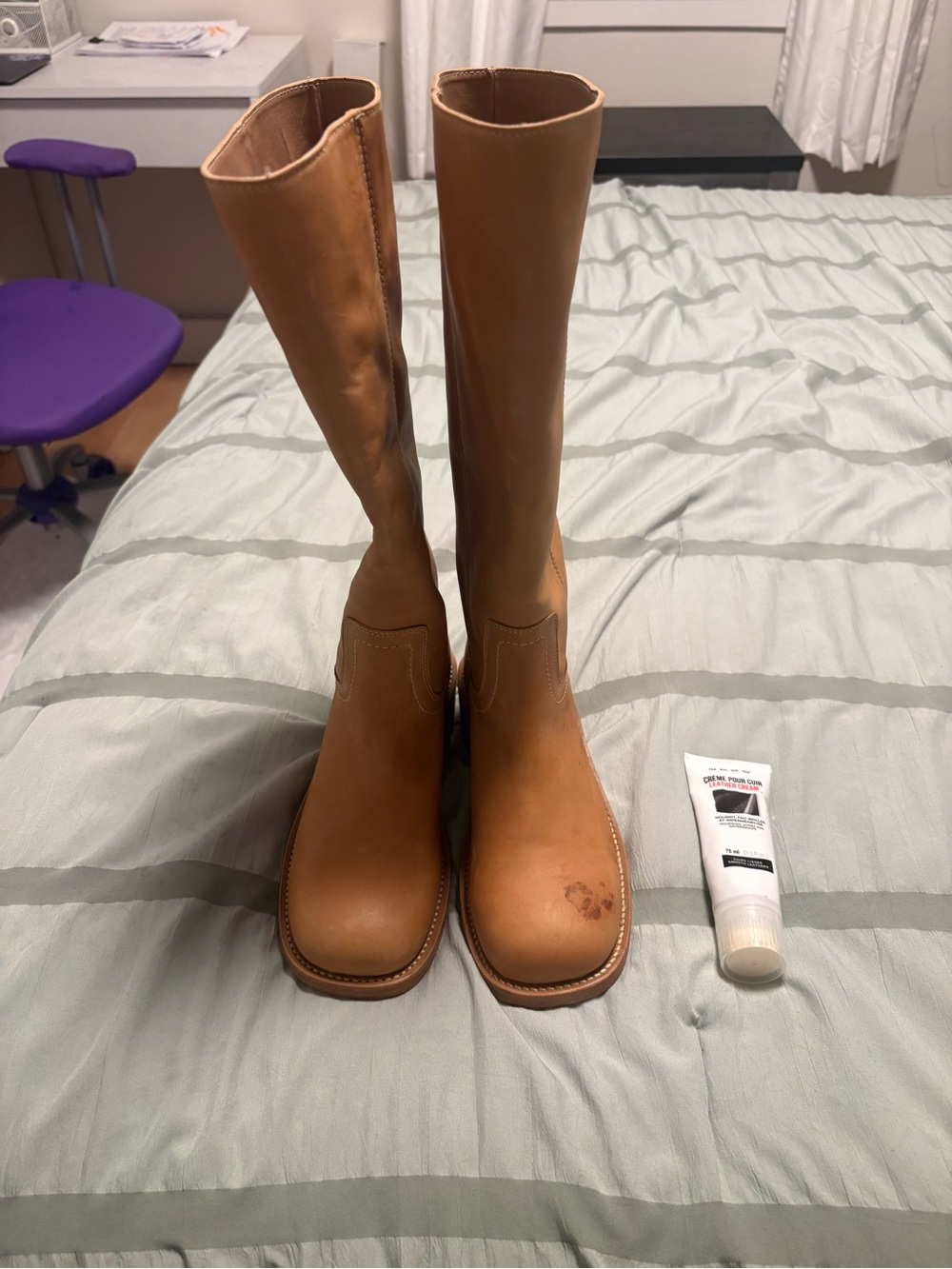 Steve Madden Tall Leather Over-the-Knee Boots in Cognac